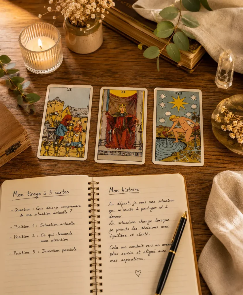 Exercice d’interprétation d’un tirage à 3 cartes Tarot