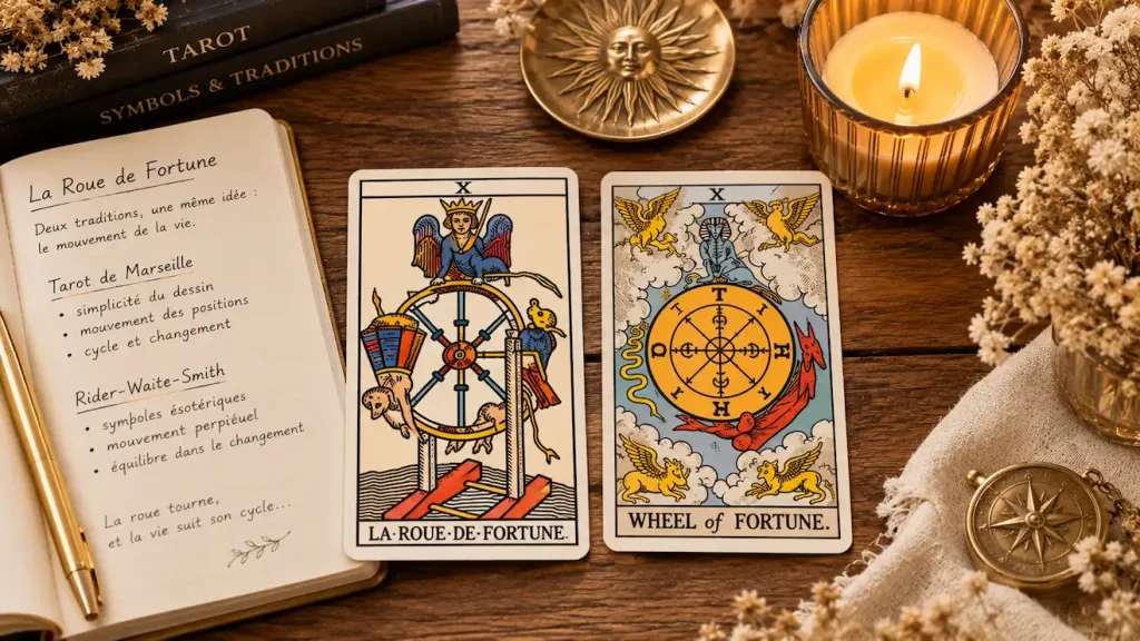 Roue de Fortune Tarot de Marseille et Rider-Waite-Smith