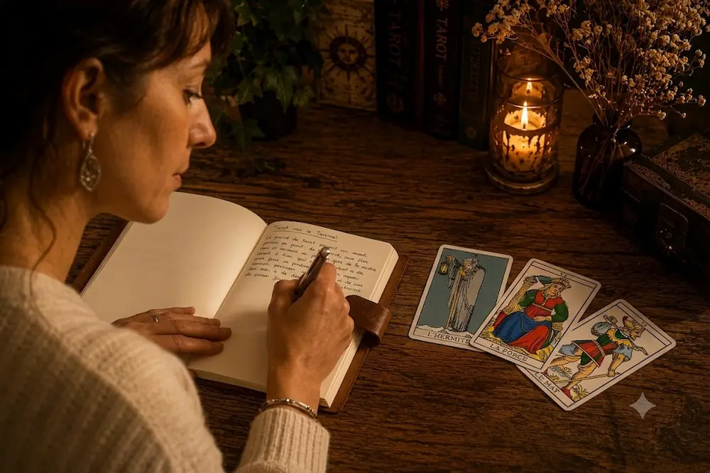 Journal de Tarot permettant de développer sa lecture intuitive.
