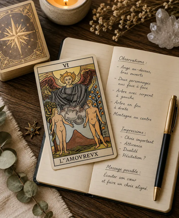 L’Amoureux utilisé comme exercice de lecture intuitive du Tarot